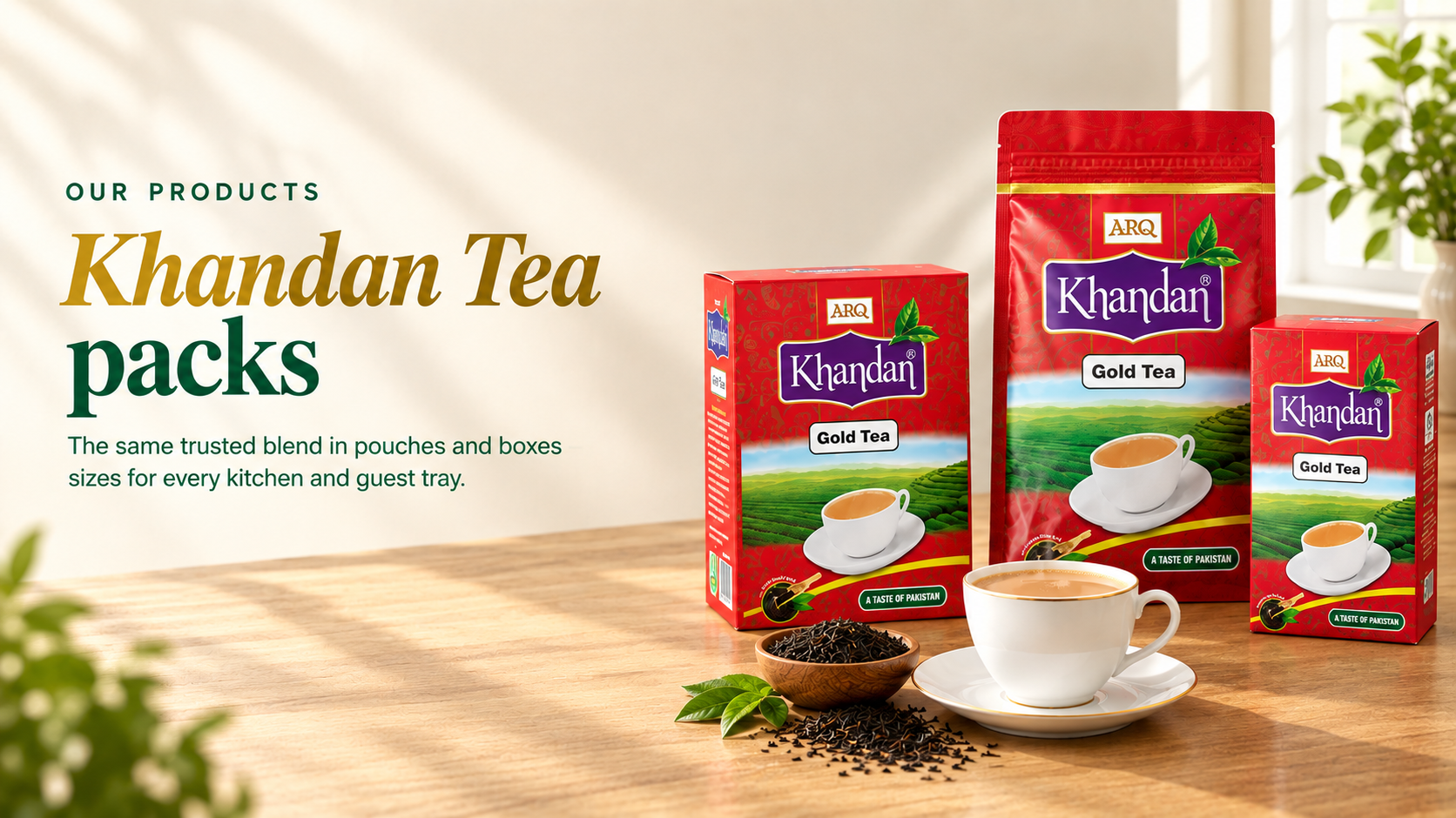 Khandan Tea pouches and boxes